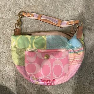 Colorful patchwork Coach shoulder bag